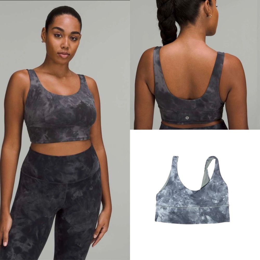 Lululemon Align Sports Bra Diamond Dye Graphite Grey 6 Tie Dye Yoga A/B Cup Gym